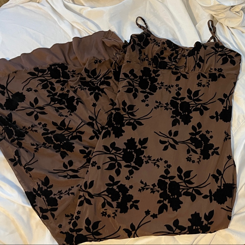 Brown and Black Maxi Dress